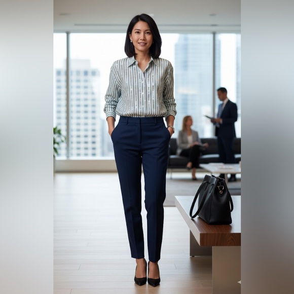 LIZWEAR Vintage 1990s | Deadstock Sequin & Striped Button-Down Blouse size large - Picture 2 of 9